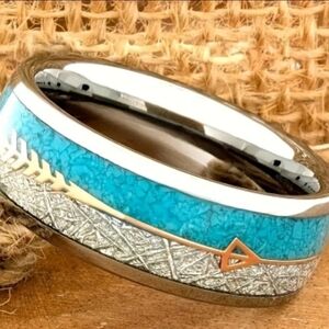 Elegant Silver and Blue Women's Ring